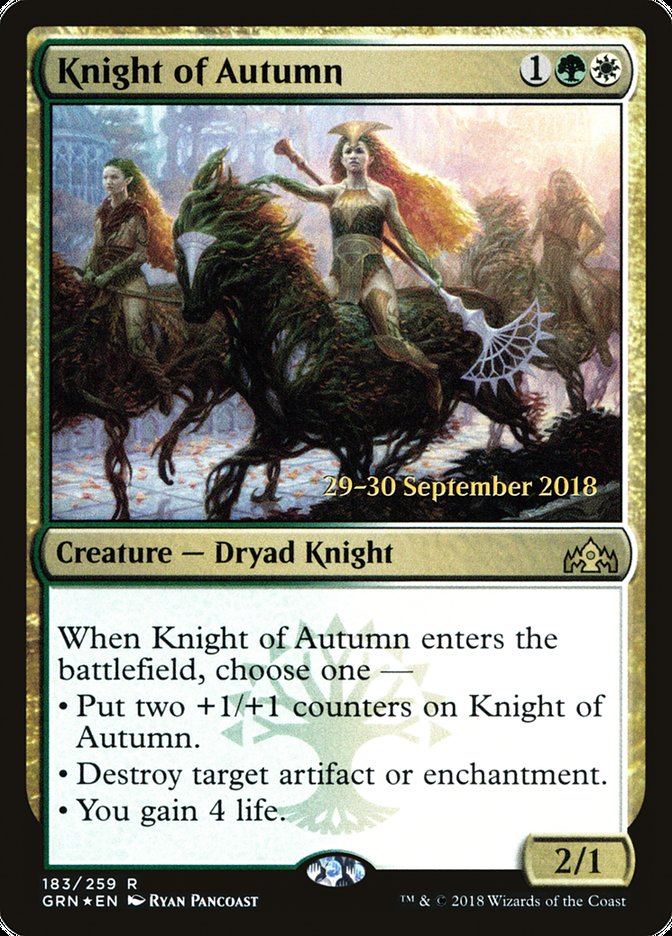 Knight of Autumn [Guilds of Ravnica Prerelease Promos] | Chromatic Games