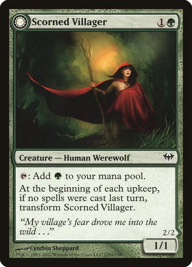 Scorned Villager // Moonscarred Werewolf [Dark Ascension] | Chromatic Games