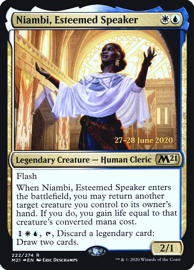 Niambi, Esteemed Speaker [Core Set 2021 Prerelease Promos] | Chromatic Games