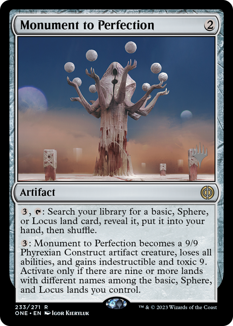 Monument to Perfection (Promo Pack) [Phyrexia: All Will Be One Promos] | Chromatic Games