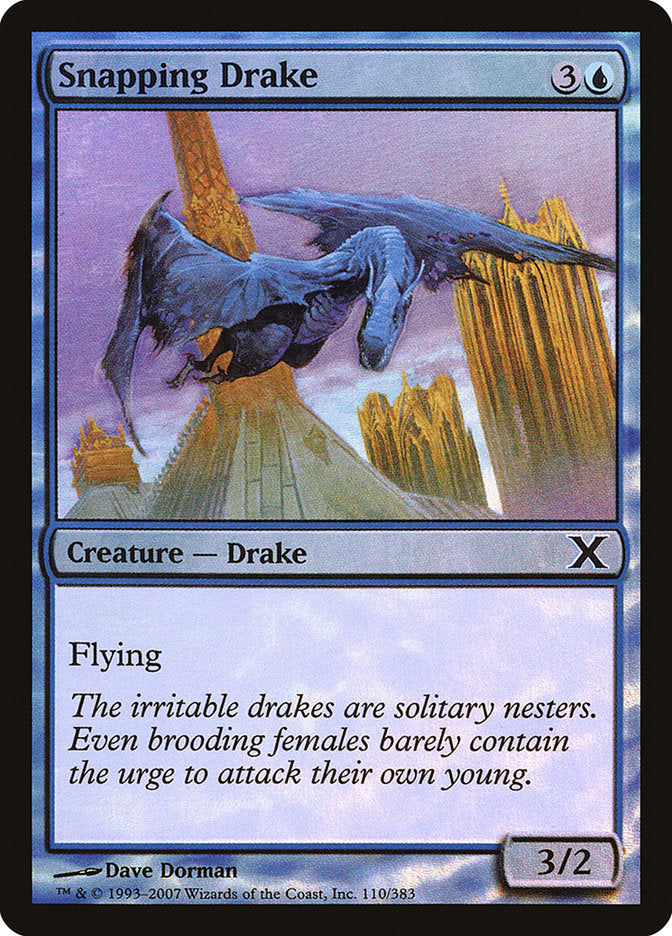 Snapping Drake (Premium Foil) [Tenth Edition] | Chromatic Games