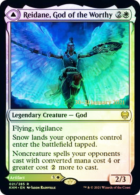 Reidane, God of the Worthy // Valkmira, Protector's Shield [Kaldheim Prerelease Promos] | Chromatic Games