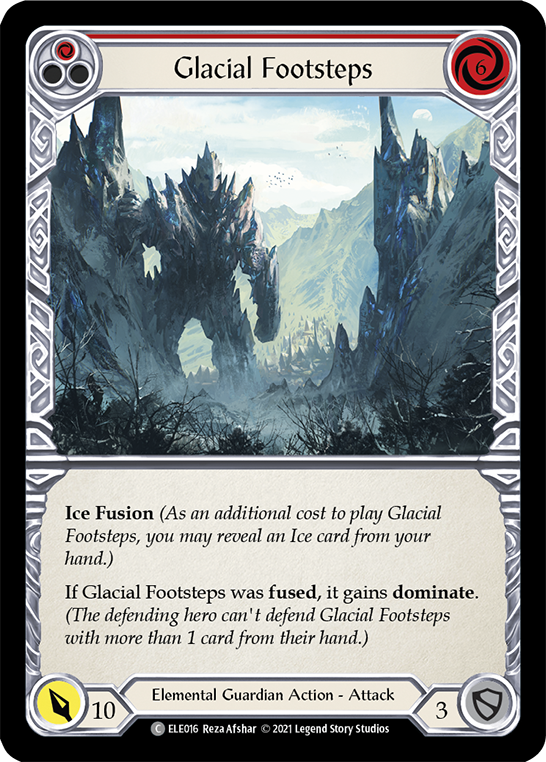 Glacial Footsteps (Red) [ELE016] (Tales of Aria)  1st Edition Rainbow Foil | Chromatic Games