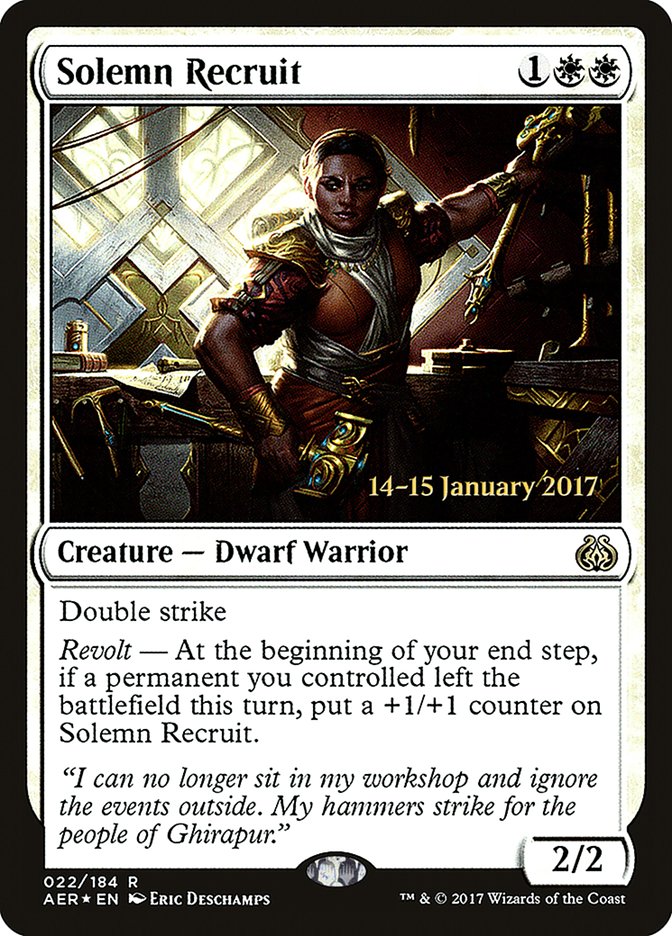 Solemn Recruit [Aether Revolt Prerelease Promos] | Chromatic Games