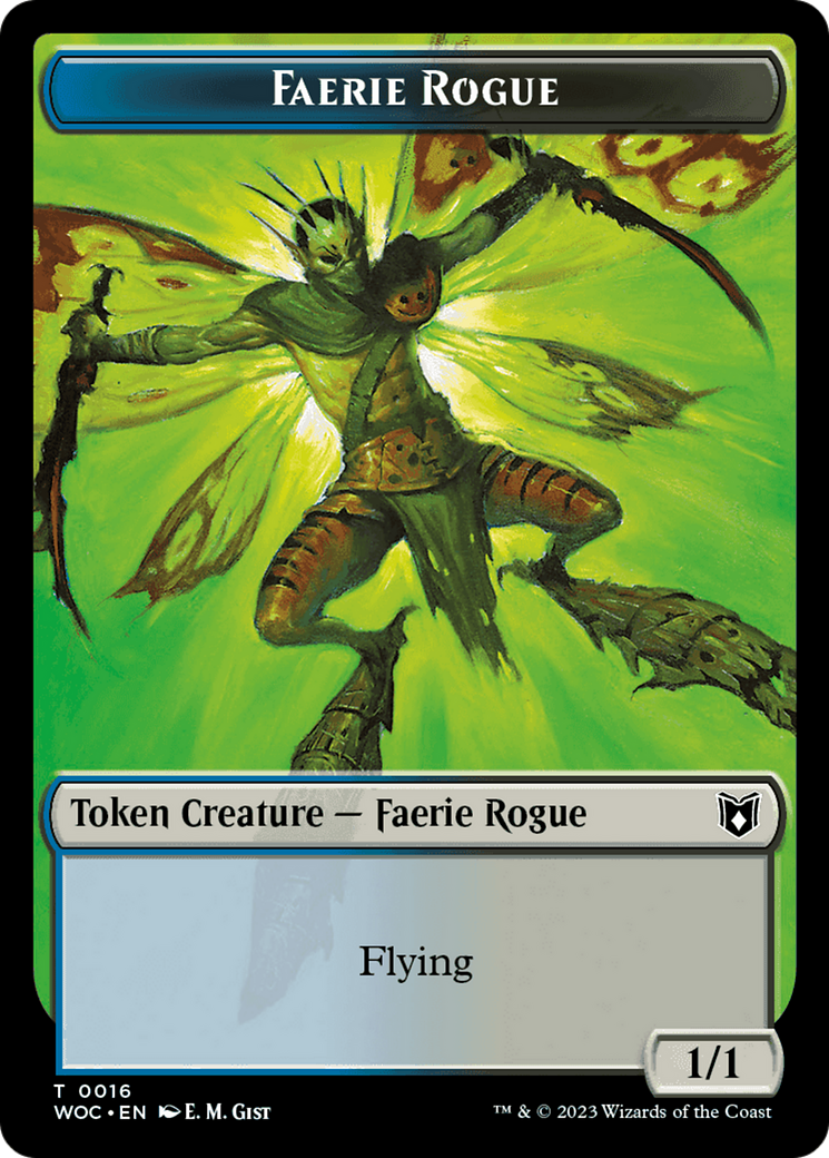 Faerie Rogue // Faerie (0016) Double-Sided Token [Wilds of Eldraine Commander Tokens] | Chromatic Games