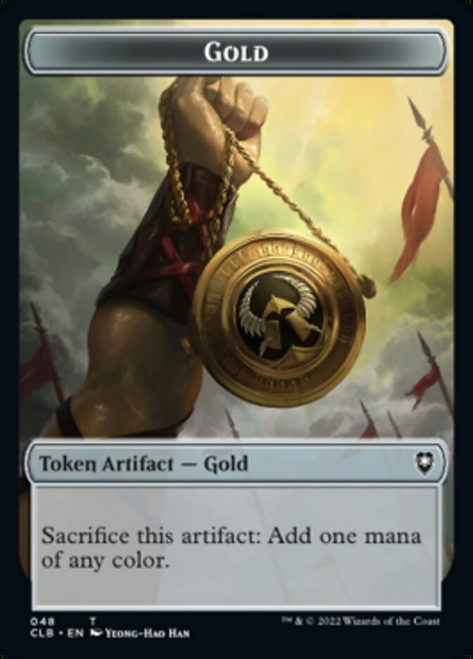 Gold // Dragon Double-Sided Token [Commander Legends: Battle for Baldur's Gate Tokens] | Chromatic Games