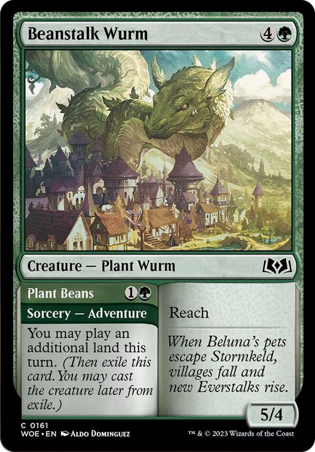 Beanstalk Wurm // Plant Beans [Wilds of Eldraine] | Chromatic Games