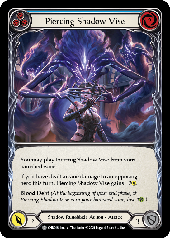 Piercing Shadow Vise (Blue) [CHN018] (Monarch Chane Blitz Deck) | Chromatic Games