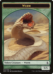 Unwavering Initiate // Wurm Double-Sided Token [Amonkhet Tokens] | Chromatic Games