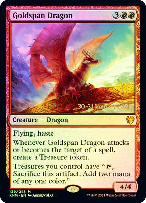 Goldspan Dragon [Kaldheim Prerelease Promos] | Chromatic Games