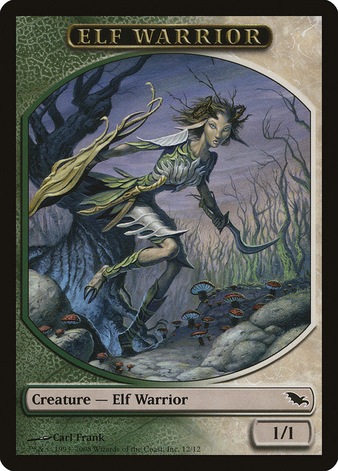 Elf Warrior Token (12/12) [Shadowmoor Tokens] | Chromatic Games