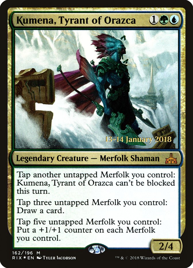 Kumena, Tyrant of Orazca [Rivals of Ixalan Prerelease Promos] | Chromatic Games