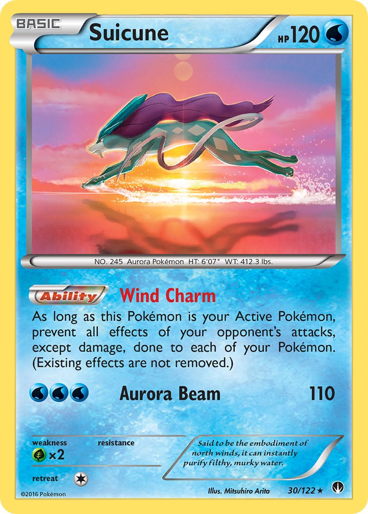 Suicune (30/122) (Cosmos Holo) (Blister Exclusive) [XY: BREAKpoint] | Chromatic Games