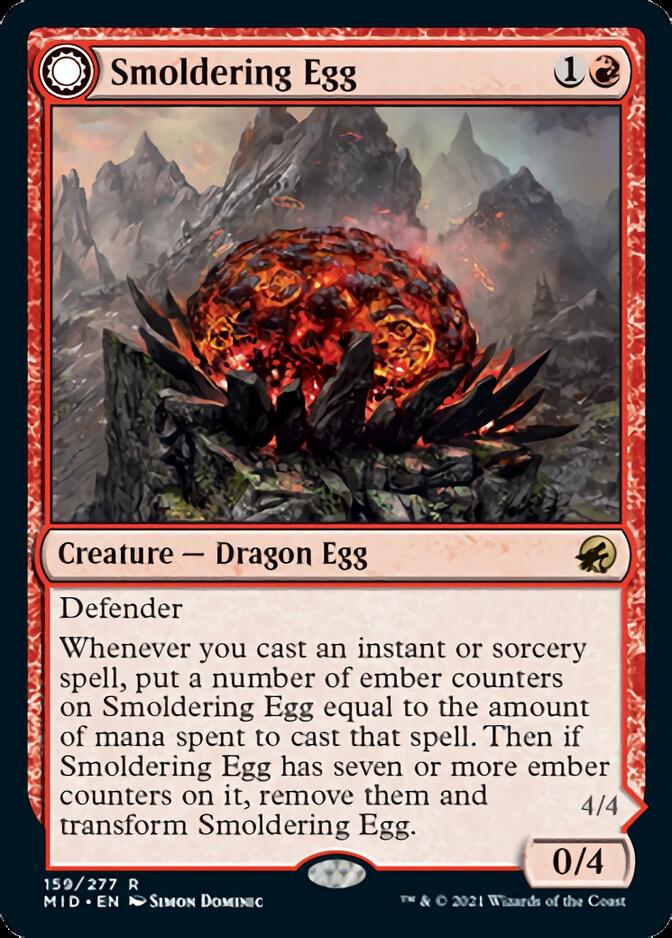 Smoldering Egg // Ashmouth Dragon [Innistrad: Midnight Hunt] | Chromatic Games