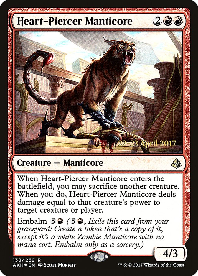 Heart-Piercer Manticore [Amonkhet Prerelease Promos] | Chromatic Games