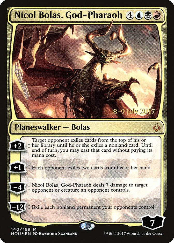 Nicol Bolas, God-Pharaoh [Hour of Devastation Prerelease Promos] | Chromatic Games