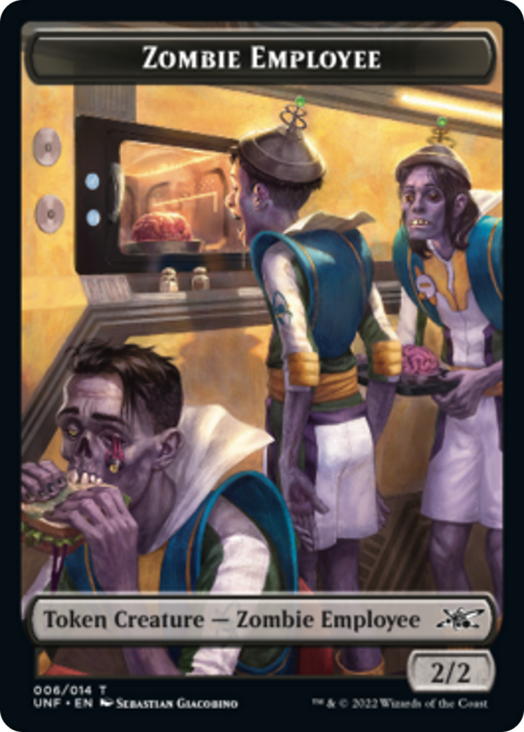 Zombie Employee // Storm Crow Double-Sided Token [Unfinity Tokens] | Chromatic Games