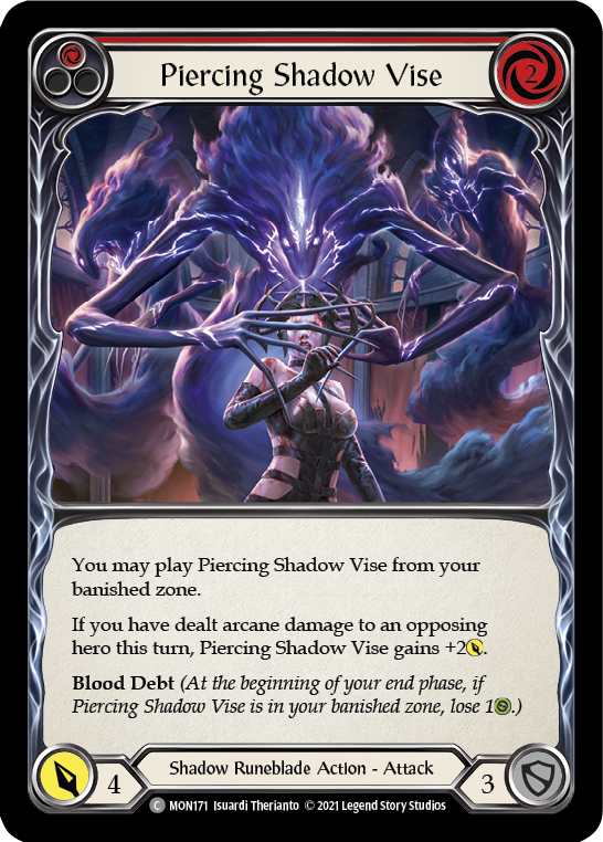 Piercing Shadow Vise (Red) [MON171] (Monarch)  1st Edition Normal | Chromatic Games