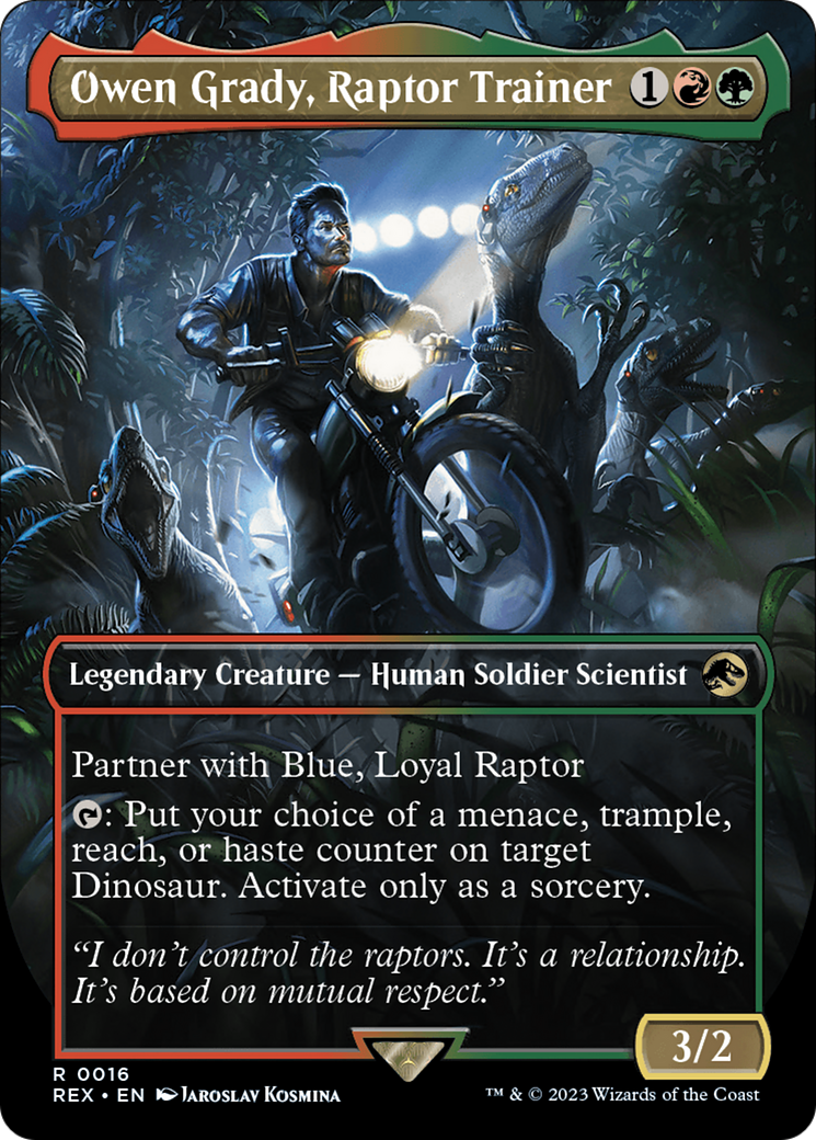 Owen Grady, Raptor Trainer (Borderless) [Jurassic World Collection] | Chromatic Games