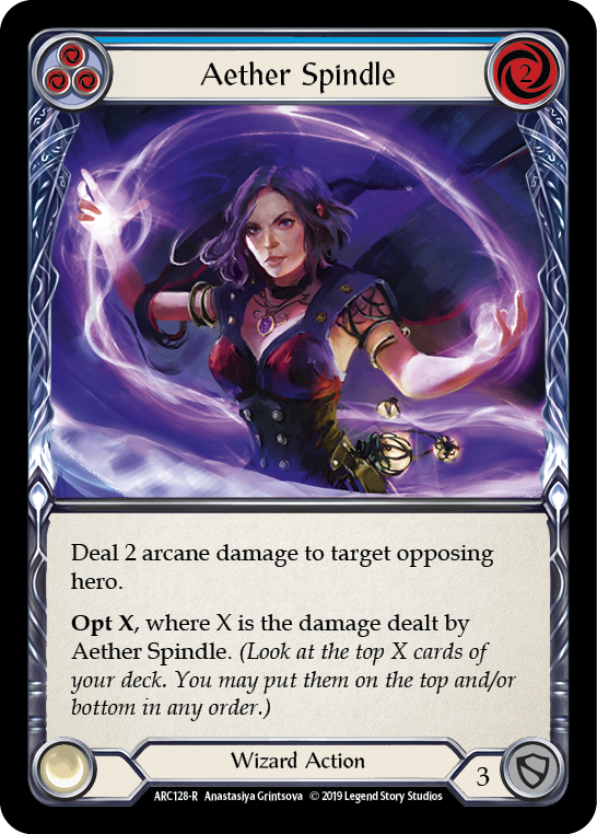 Aether Spindle (Blue) [ARC128-R] (Arcane Rising)  1st Edition Normal | Chromatic Games