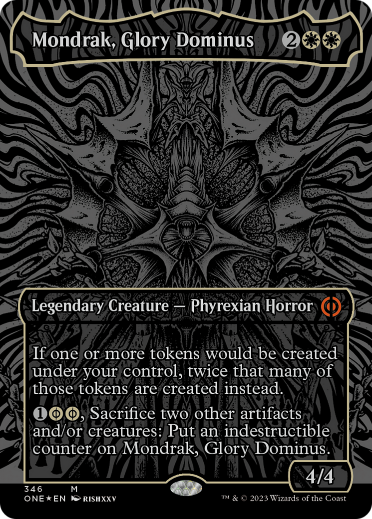 Mondrak, Glory Dominus (Oil Slick Raised Foil) [Phyrexia: All Will Be One] | Chromatic Games