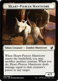 Heart-Piercer Manticore // Dragon Double-Sided Token [Commander 2019 Tokens] | Chromatic Games