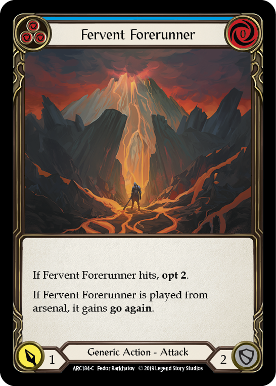 Fervent Forerunner (Blue) [ARC184-C] (Arcane Rising)  1st Edition Rainbow Foil | Chromatic Games