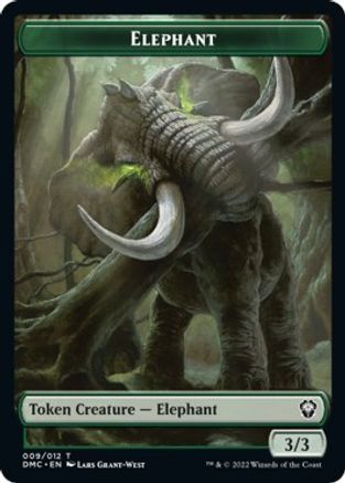 Elephant // Treasure Double-Sided Token [Dominaria United Commander Tokens] | Chromatic Games