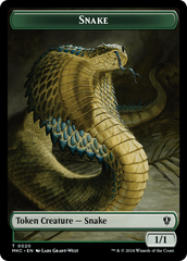 Snake // Morph Double-Sided Token [Murders at Karlov Manor Commander Tokens] | Chromatic Games