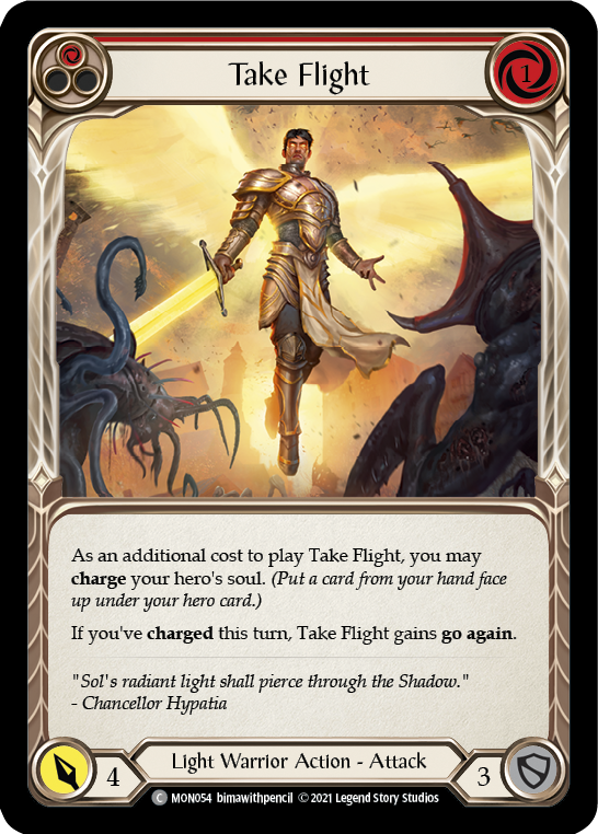 Take Flight (Red) [MON054-RF] (Monarch)  1st Edition Rainbow Foil | Chromatic Games