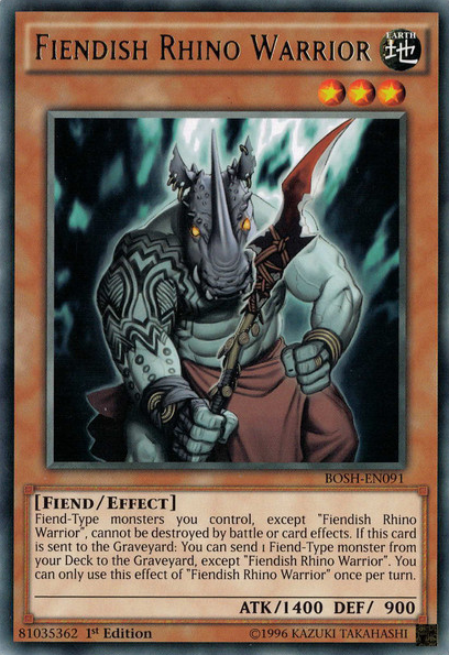 Fiendish Rhino Warrior [BOSH-EN091] Rare | Chromatic Games