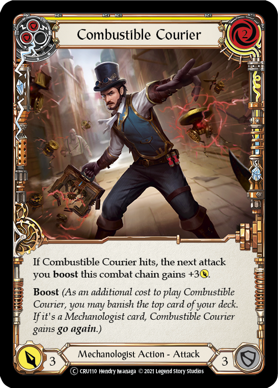 Combustible Courier (Yellow) [U-CRU110] (Crucible of War Unlimited)  Unlimited Normal | Chromatic Games