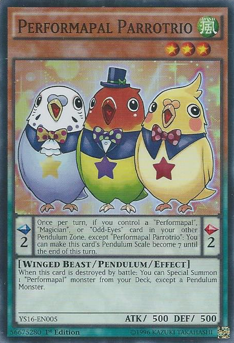 Performapal Parrotrio [YS16-EN005] Super Rare | Chromatic Games