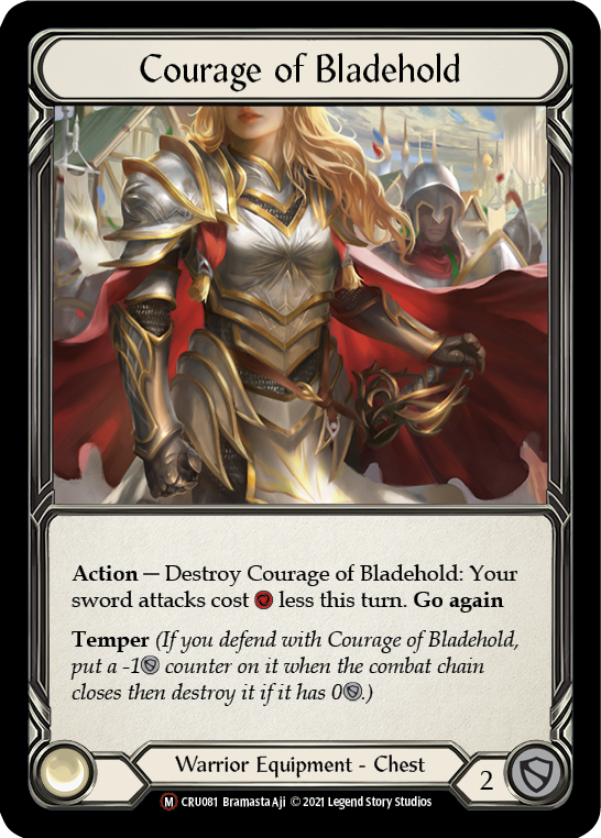 Courage of Bladehold [U-CRU081] (Crucible of War Unlimited)  Unlimited Rainbow Foil | Chromatic Games