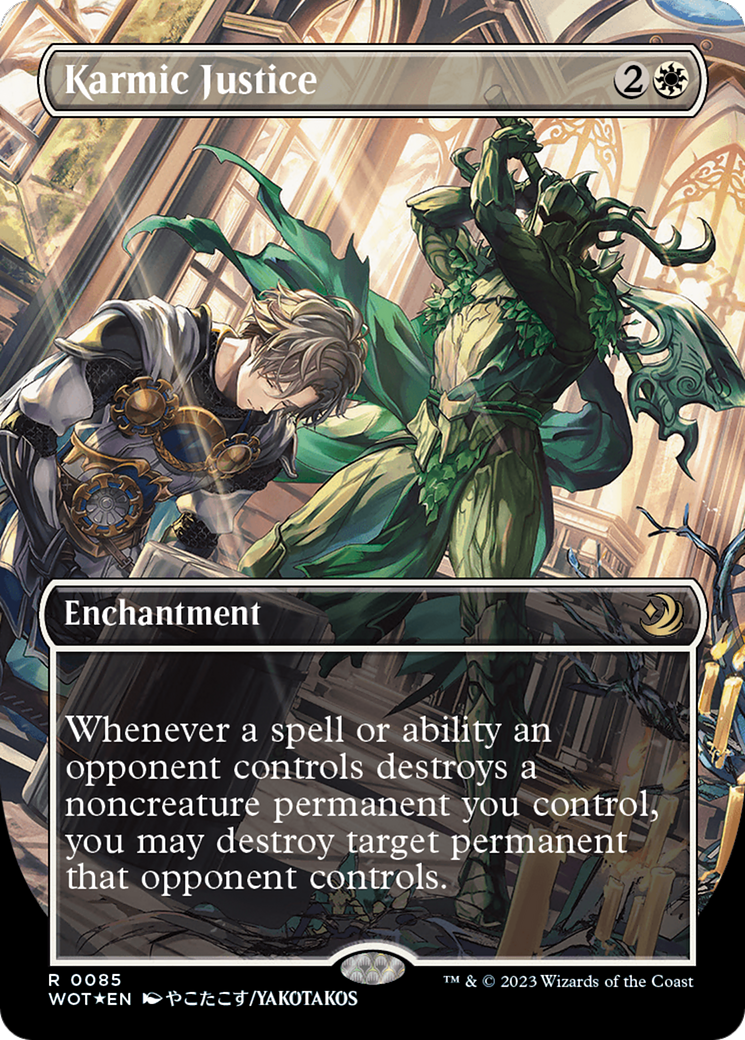 Karmic Justice (Anime Borderless) (Confetti Foil) [Wilds of Eldraine: Enchanting Tales] | Chromatic Games