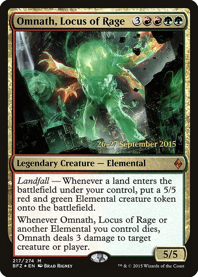 Omnath, Locus of Rage [Battle for Zendikar Prerelease Promos] | Chromatic Games