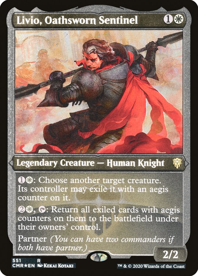 Livio, Oathsworn Sentinel (Etched) [Commander Legends] | Chromatic Games