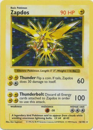 Zapdos [Base Set (Shadowless)] | Chromatic Games