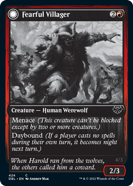 Fearful Villager // Fearsome Werewolf [Innistrad: Double Feature] | Chromatic Games