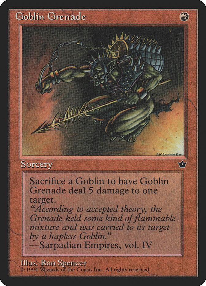 Goblin Grenade (Ron Spencer) [Fallen Empires] | Chromatic Games