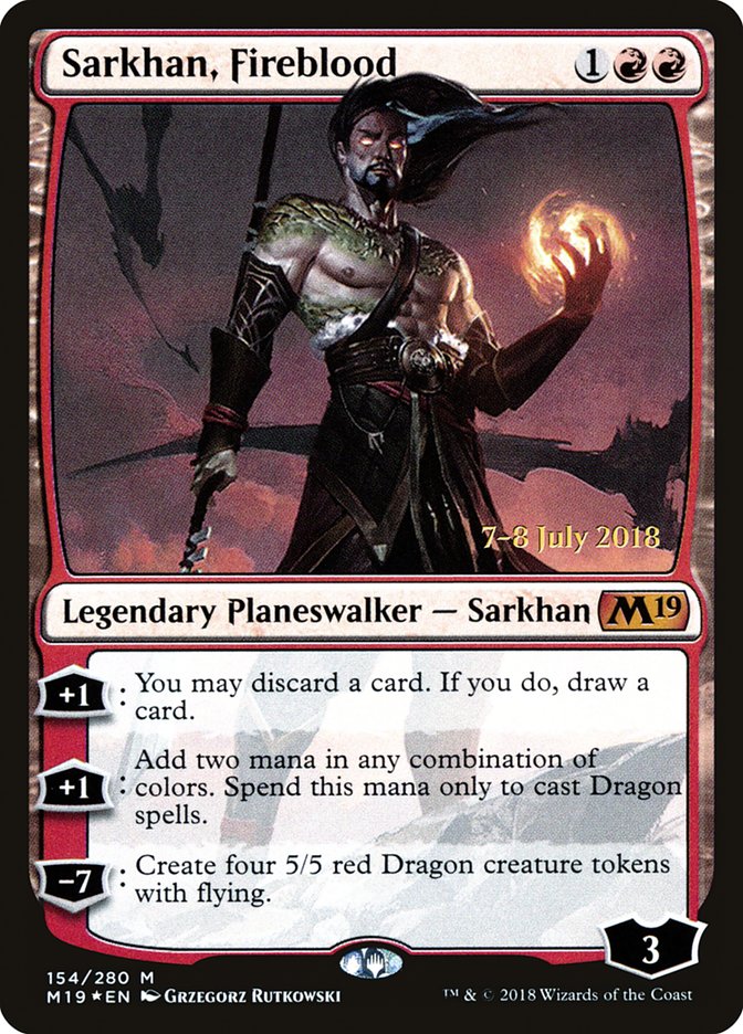 Sarkhan, Fireblood [Core Set 2019 Prerelease Promos] | Chromatic Games