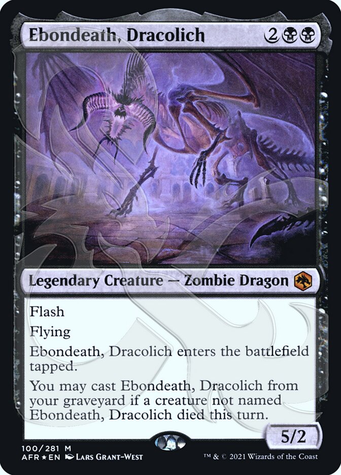 Ebondeath, Dracolich (Ampersand Promo) [Dungeons & Dragons: Adventures in the Forgotten Realms Promos] | Chromatic Games