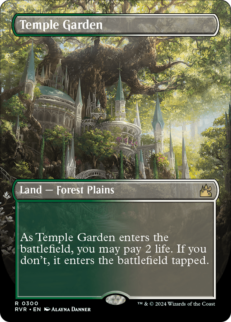 Temple Garden (Borderless) [Ravnica Remastered] | Chromatic Games