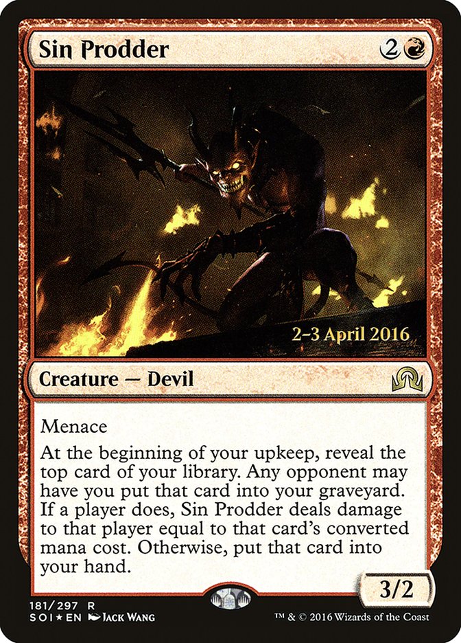 Sin Prodder [Shadows over Innistrad Prerelease Promos] | Chromatic Games