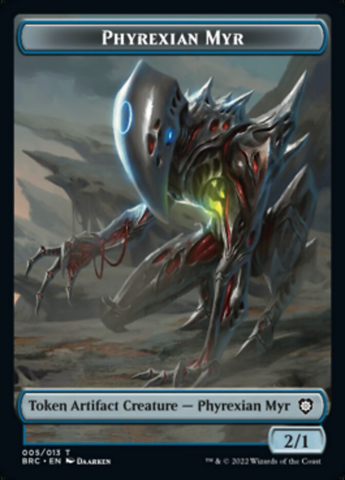 Construct (008) // Phyrexian Myr Double-Sided Token [The Brothers' War Commander Tokens] | Chromatic Games