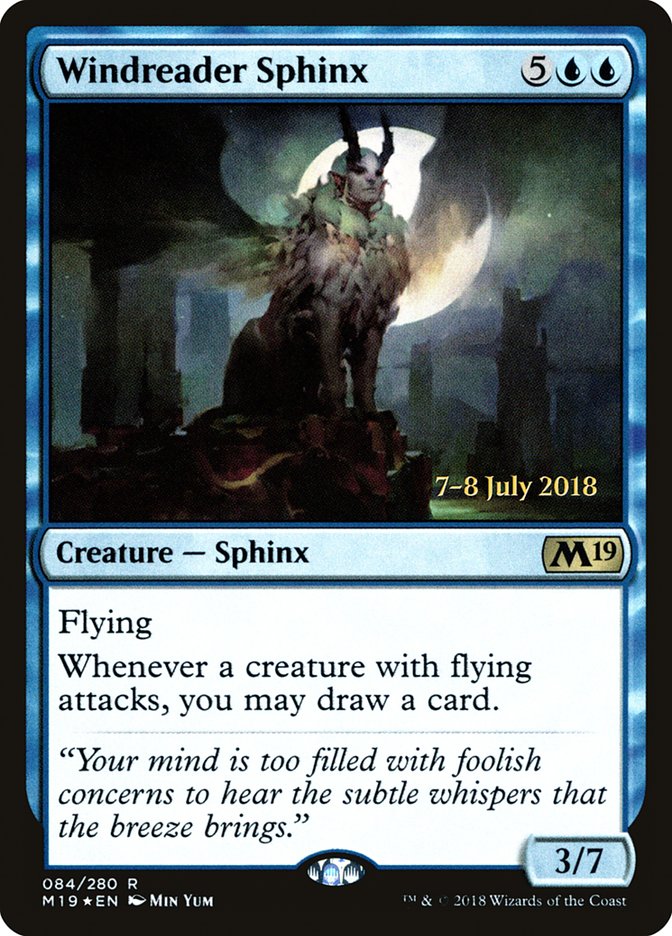 Windreader Sphinx [Core Set 2019 Prerelease Promos] | Chromatic Games