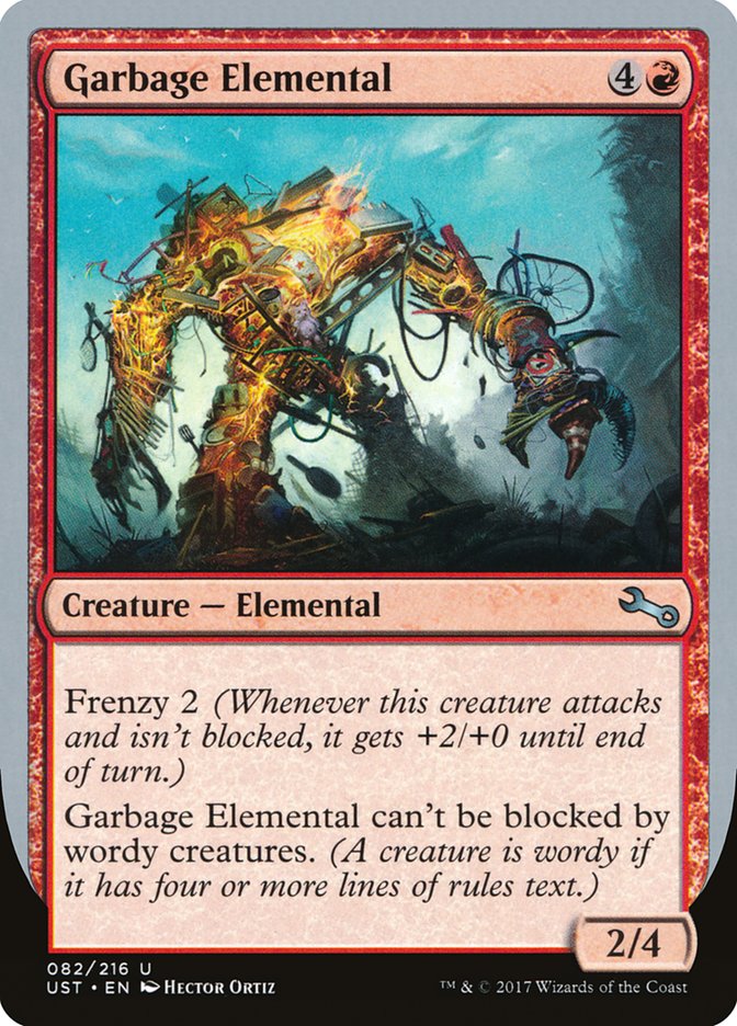 Garbage Elemental (2/4 Creature) [Unstable] | Chromatic Games