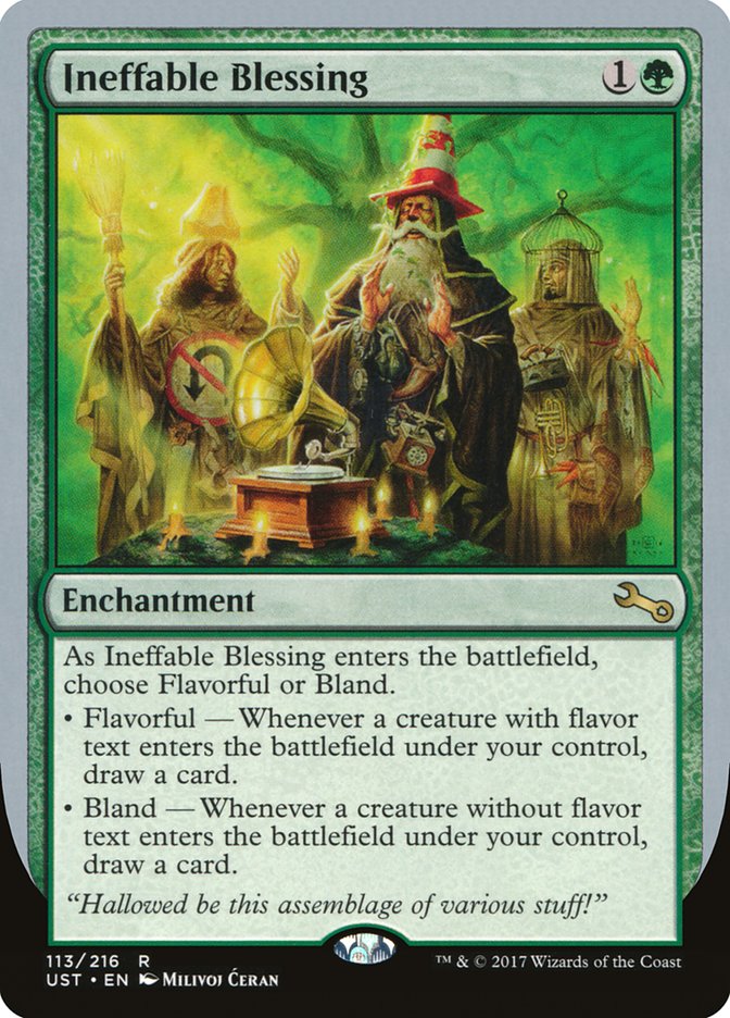 Ineffable Blessing ("choose Flavorful or Bland") [Unstable] | Chromatic Games