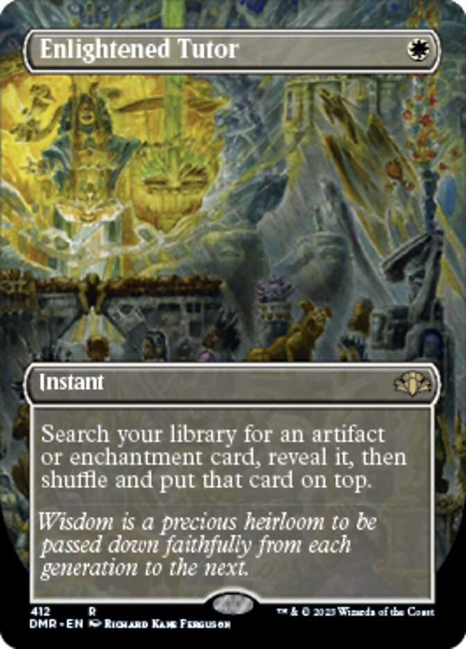 Enlightened Tutor (Borderless Alternate Art) [Dominaria Remastered] | Chromatic Games