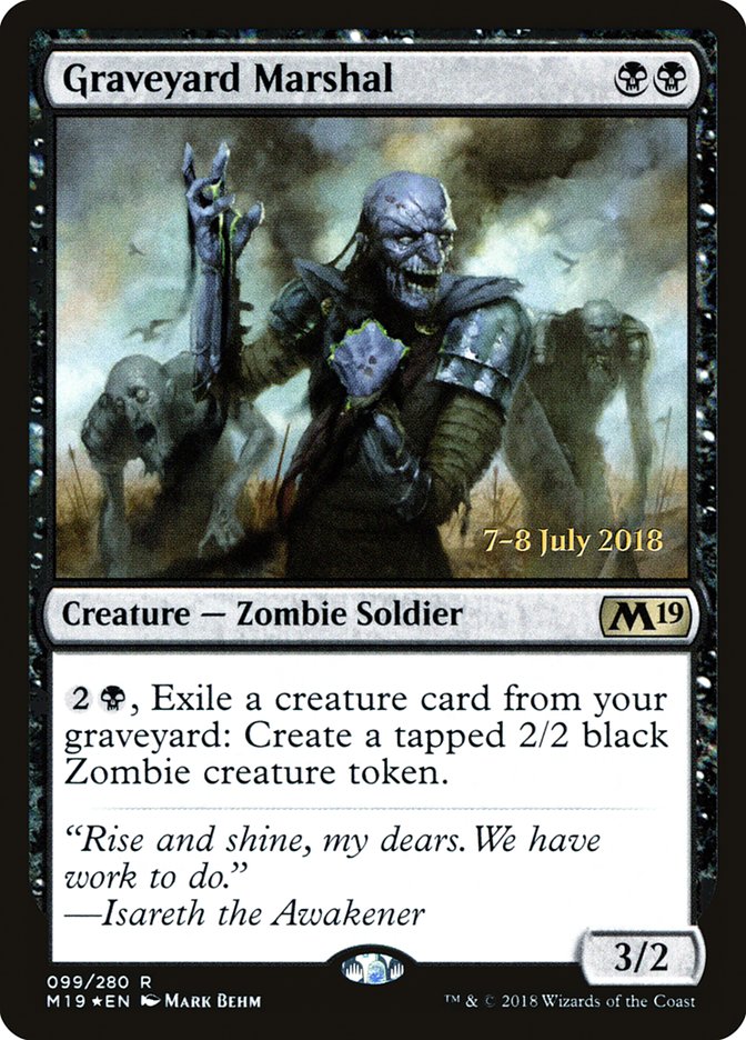 Graveyard Marshal [Core Set 2019 Prerelease Promos] | Chromatic Games